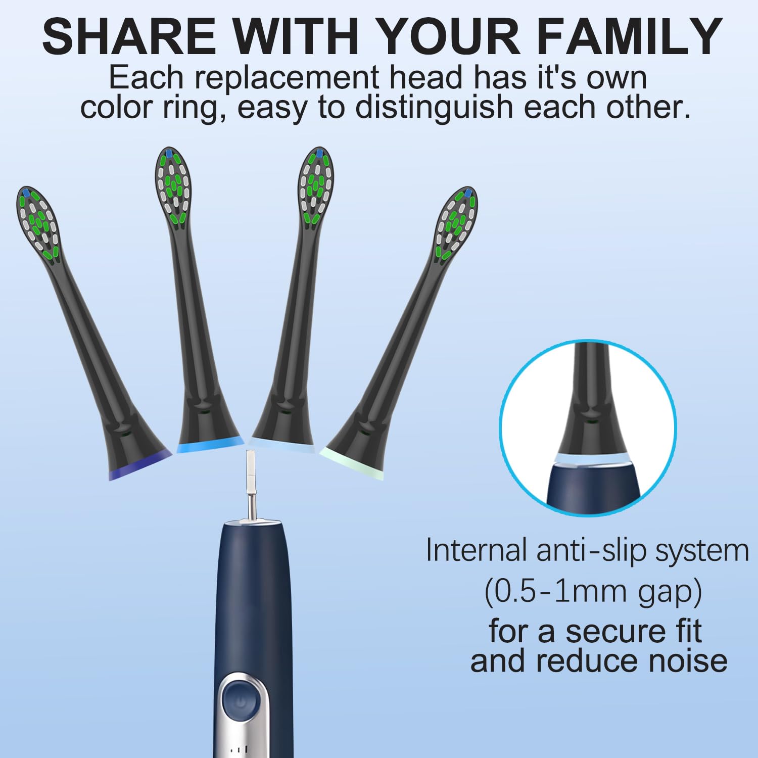Replacement Brush Heads for Philips Sonicare Electric Toothbrush, Fit Plaque Control, Gum Health, FlexCare, HealthyWhite, Essence+ and EasyClean, 12 Pack (Black) 🍁 All In One Marketplace Canada