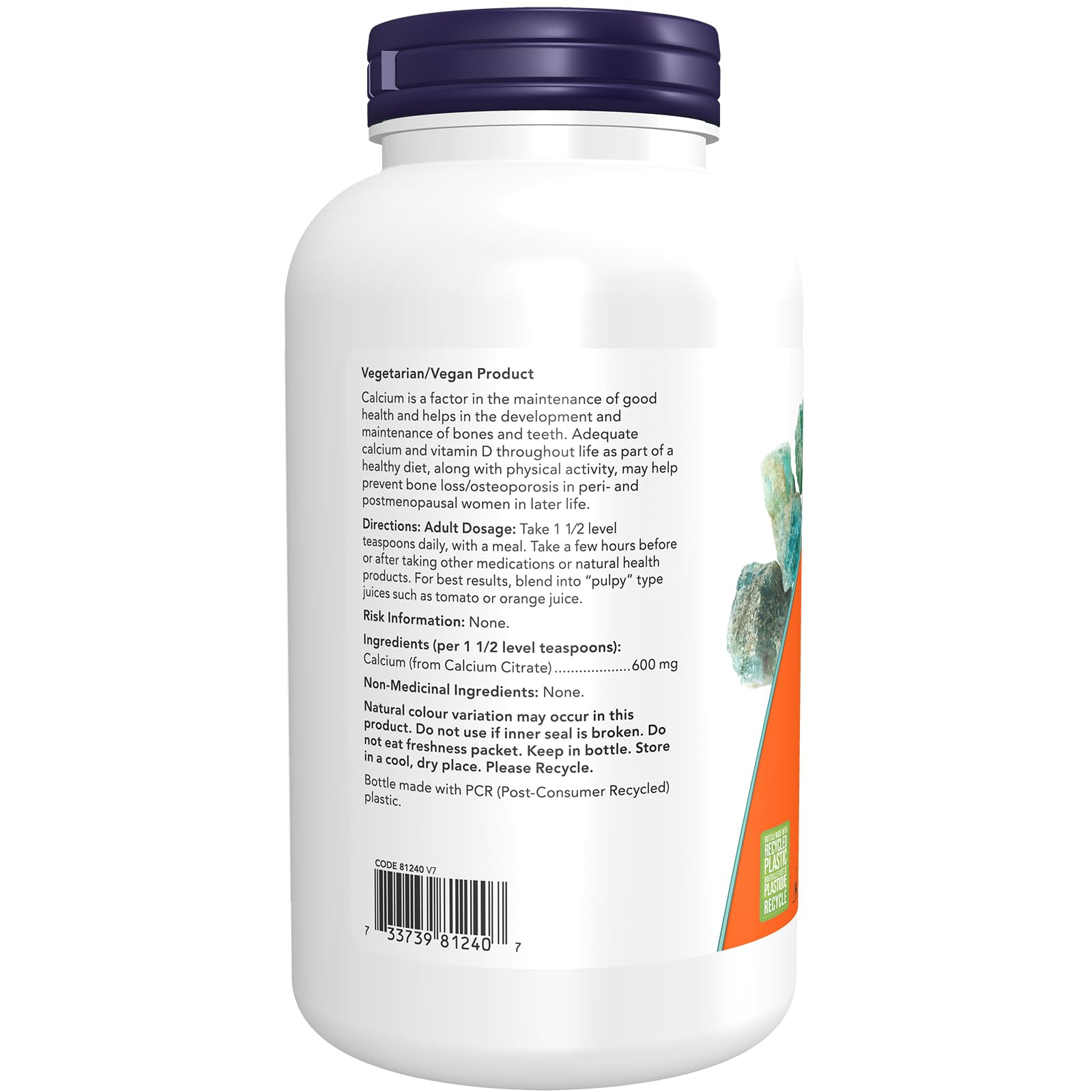 NOW Supplements, Calcium Citrate Powder, Highly Bioavailable Calcium, Supports Bone Health, 227g 🍁 All In One Marketplace Canada