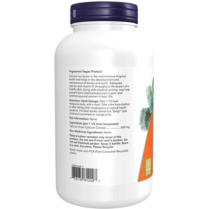 NOW Supplements, Calcium Citrate Powder, Highly Bioavailable Calcium, Supports Bone Health, 227g 🍁 All In One Marketplace Canada