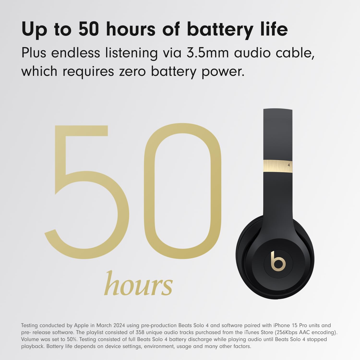 Beats Solo 4 - Wireless Bluetooth On-Ear Headphones, Apple & Android Compatible, Up to 50 Hours of Battery Life - Gold & Black 🍁 All In One Marketplace Canada