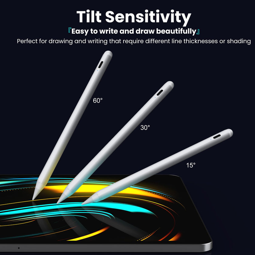 JAMJAKE 5 Mins Fast Charging Stylus Pen for iPad 2018-2026,Palm Rejection Pencil for Apple iPad Compatible with iPad6/7/8/9/10/11,iPad Air 3/4/5/M2/M3/M4,iPad Pro 11