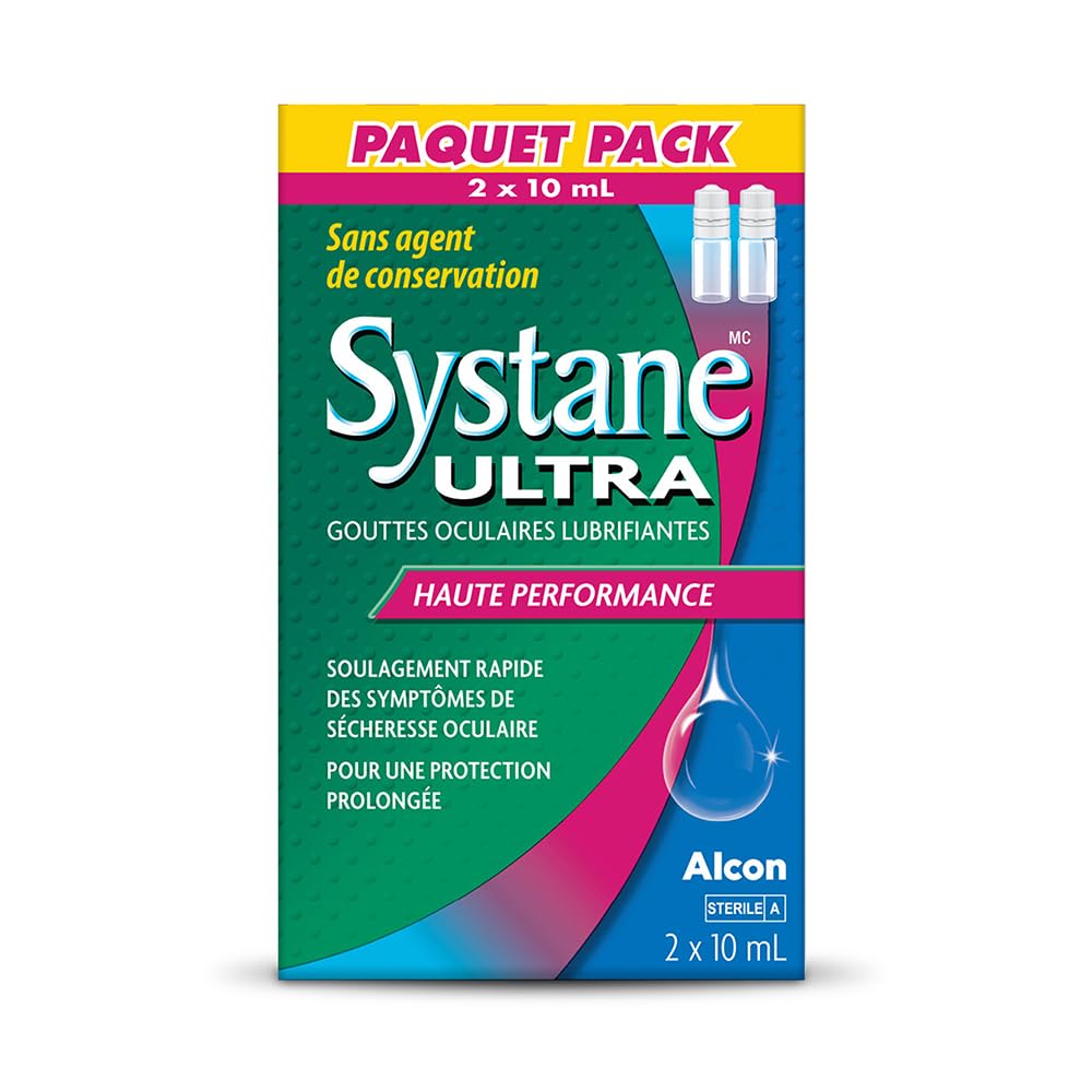 Systane Ultra Preservative Free Lubricant Eye Drops for Dry Eyes, Fast Acting Dry Eye Relief - 2 x 10ml 🍁 All In One Marketplace Canada