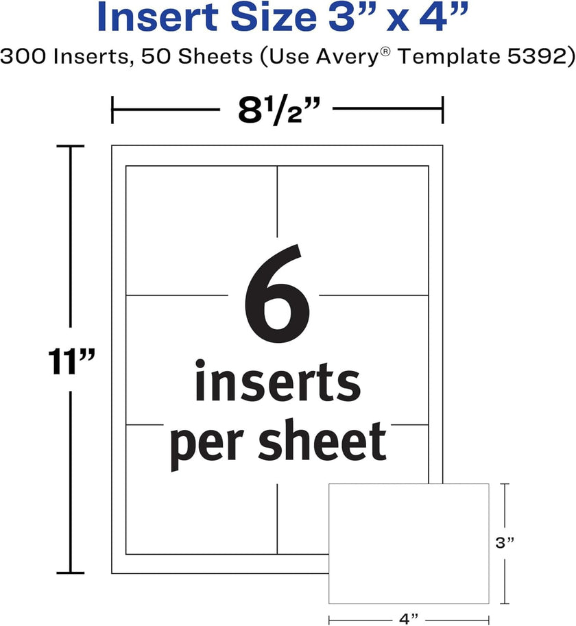 Avery Name Badge Inserts, 3