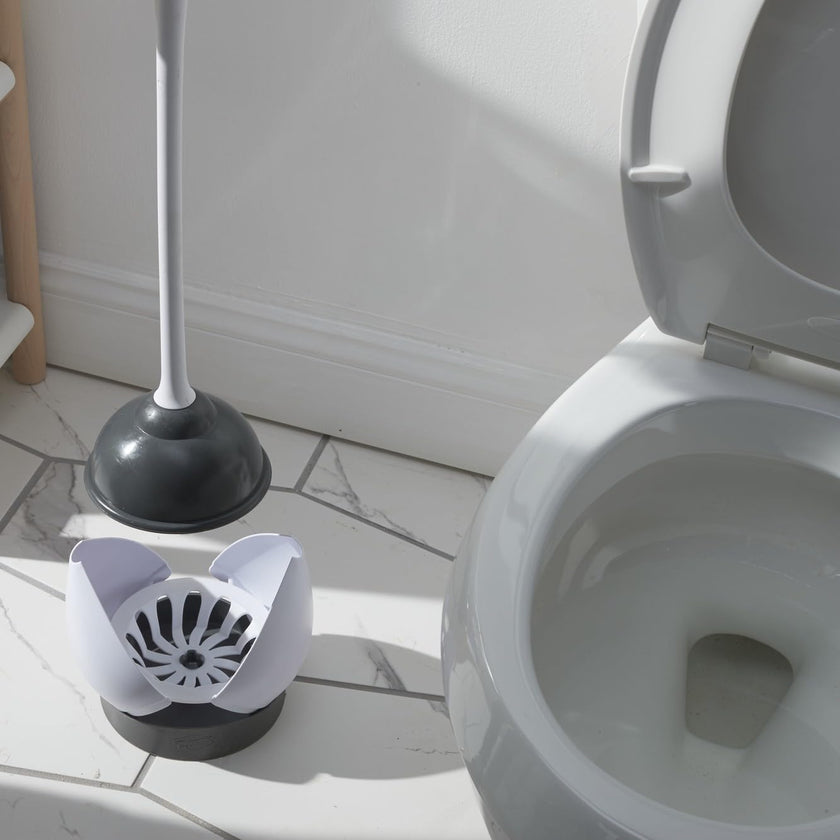 Clorox Toilet Plunger with Hideaway Caddy, Set of 2 – for Bathroom Organization and Storage, Bathroom Accessories, Toilet Unclogger, with Holder, White 🍁 All In One Marketplace Canada