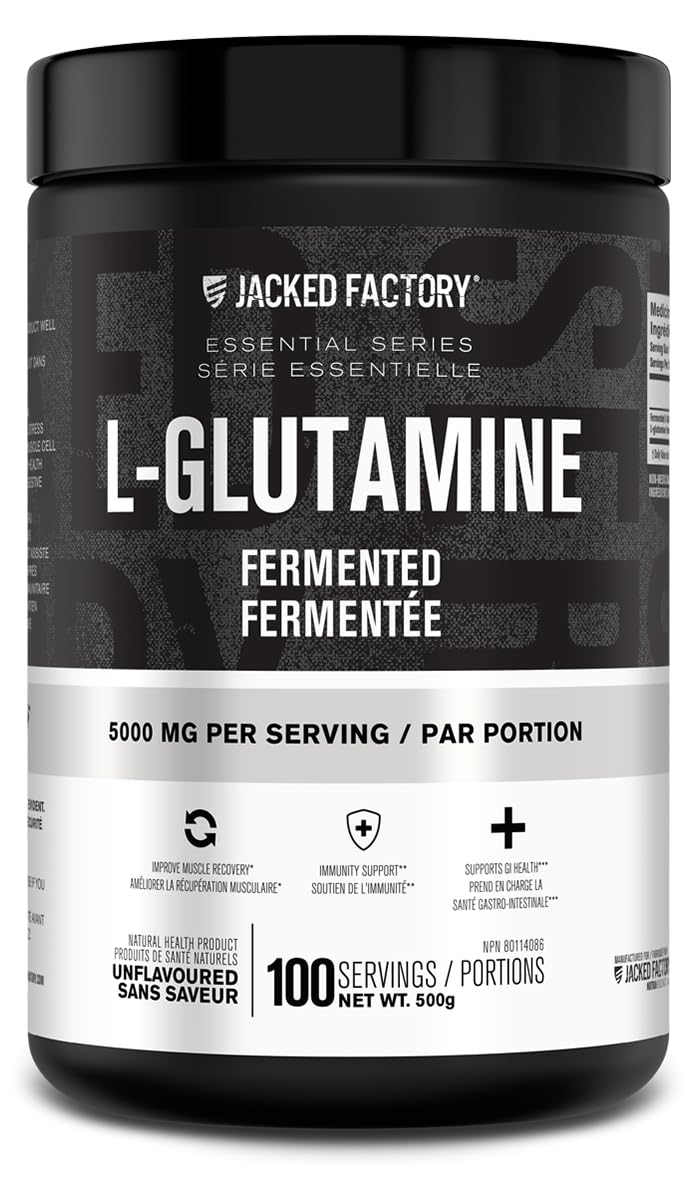 L-Glutamine Powder 500g, 100 Servings - Vegan Fermented L Glutamine for Post Workout Muscle Recovery, Immunity, Digestive Health - Tested & Trusted, No Artificial Fillers - Unflavored 🍁 All In One Marketplace Canada