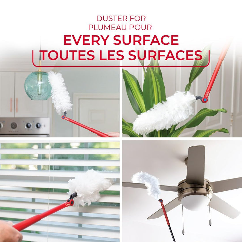Vileda Duster | Flex & Catch Heavy Duty Dusting Kit with 15 Disposable Duster Refills | Extendable 3 Ft Handle with Secure Hook | Traps 3X More Dust Than Feather Dusters 🍁 All In One Marketplace Canada