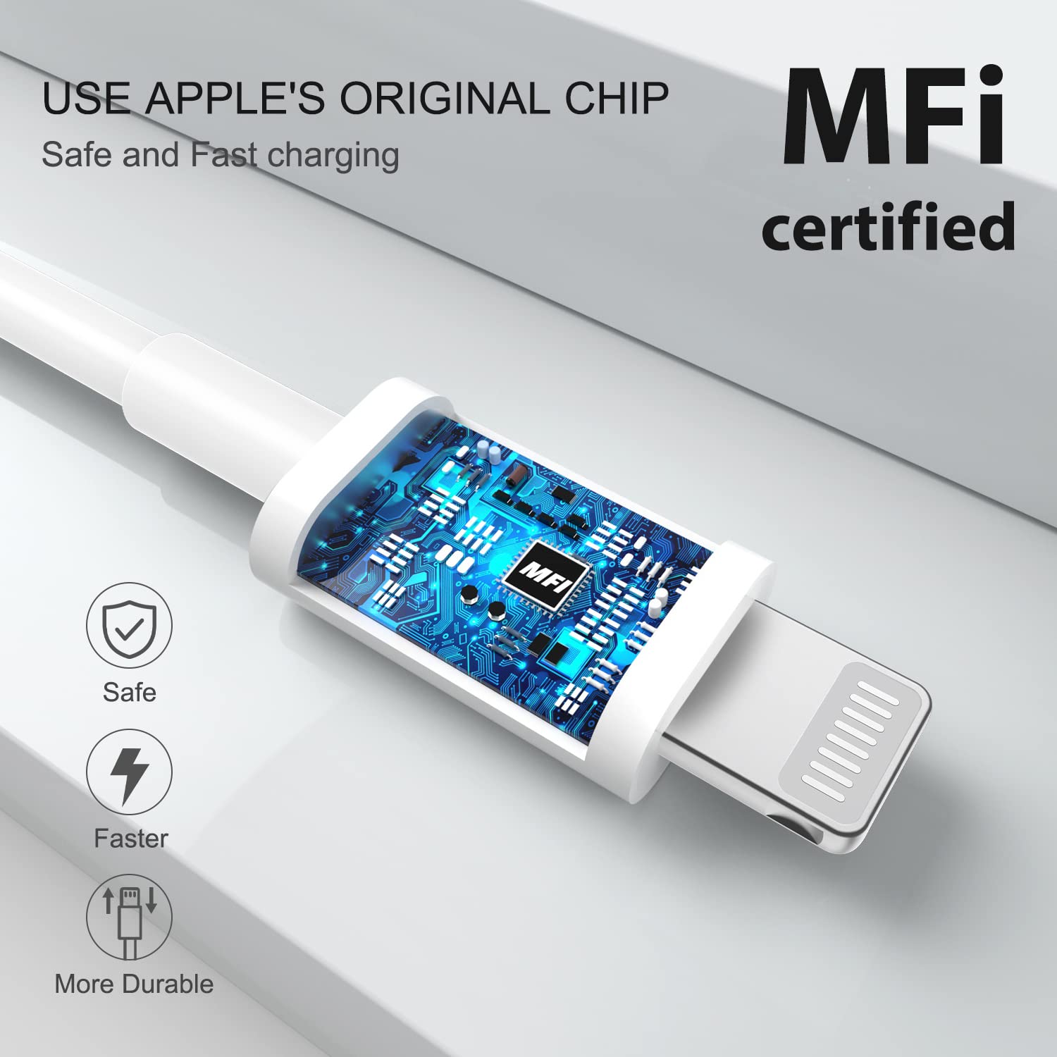 iPhone Lightning Cable [Apple MFi Certified], 4Pack iPhone Charger Cable 6FT, USB to Lightning Cable, Apple 2.4A Fast Charging Cord for iPhone 14/13/12/11 Pro/11/XR/8/7/6s Plus, iPad Pro/Air/Mini 🍁 All In One Marketplace Canada