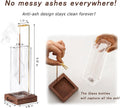 Ceremony Incense Holder, Wooden Incense Holder for Sticks with Glass Ash Catcher, Anti-ash Incense Burner with a Ash Brush for Meditation Yoga Spa Room Decor 🍁 All In One Marketplace Canada