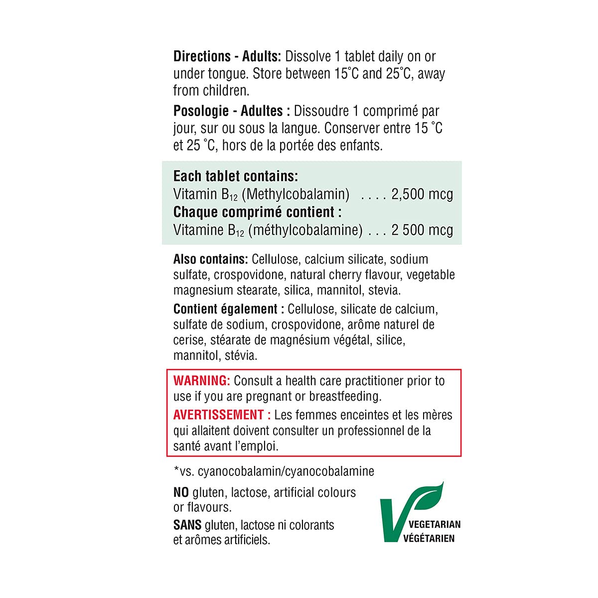 Jamieson Vitamin B12 2,500 mcg Fast Dissolve, 60 Sublingual Tablets, Natural Cherry Flavour. Methylcobalamin, Supports Energy Production and Metabolism. Vegetarian, Proudly Canadian 🍁 All In One Marketplace Canada