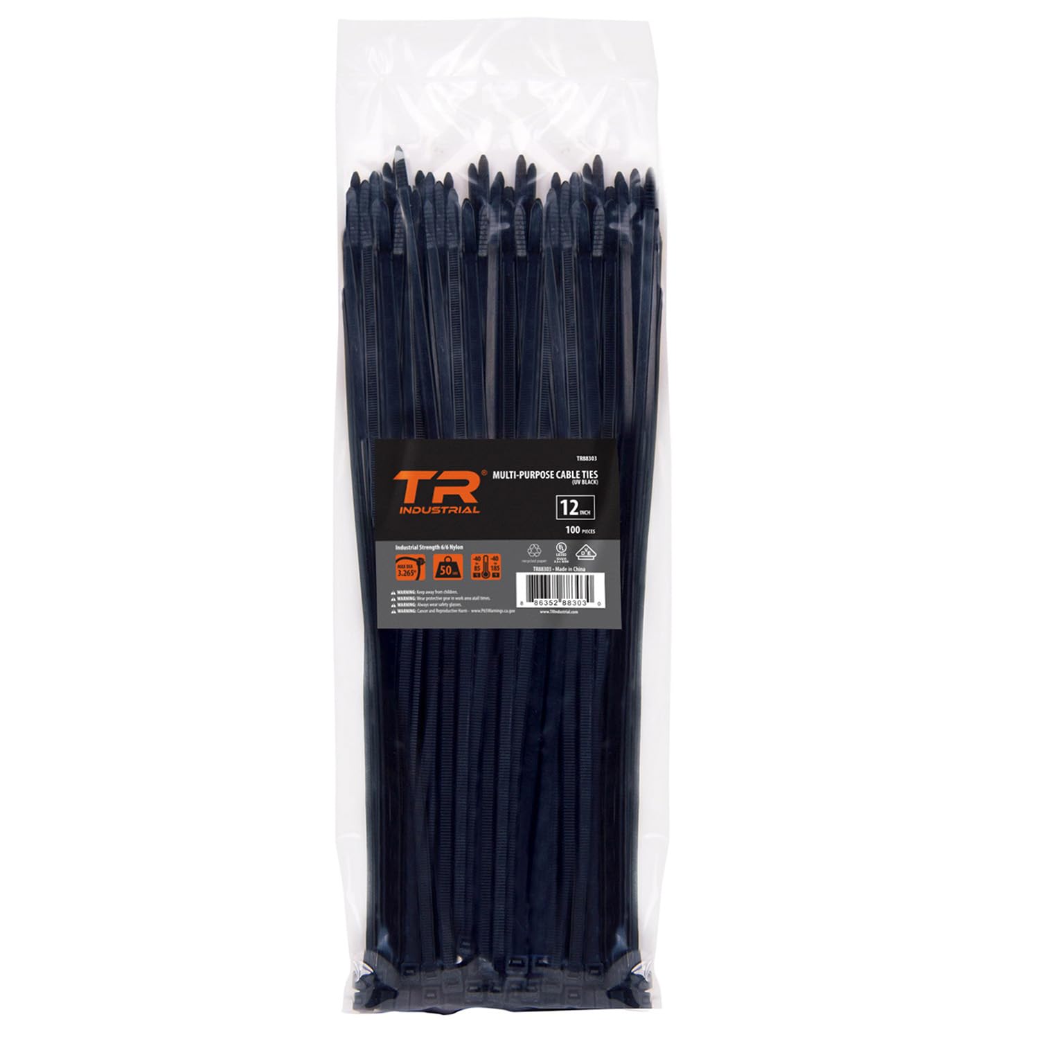 TR Industrial Multi-Purpose UV Resistant Black Cable Ties, 12 inches, 100 Pack 🍁 All In One Marketplace Canada