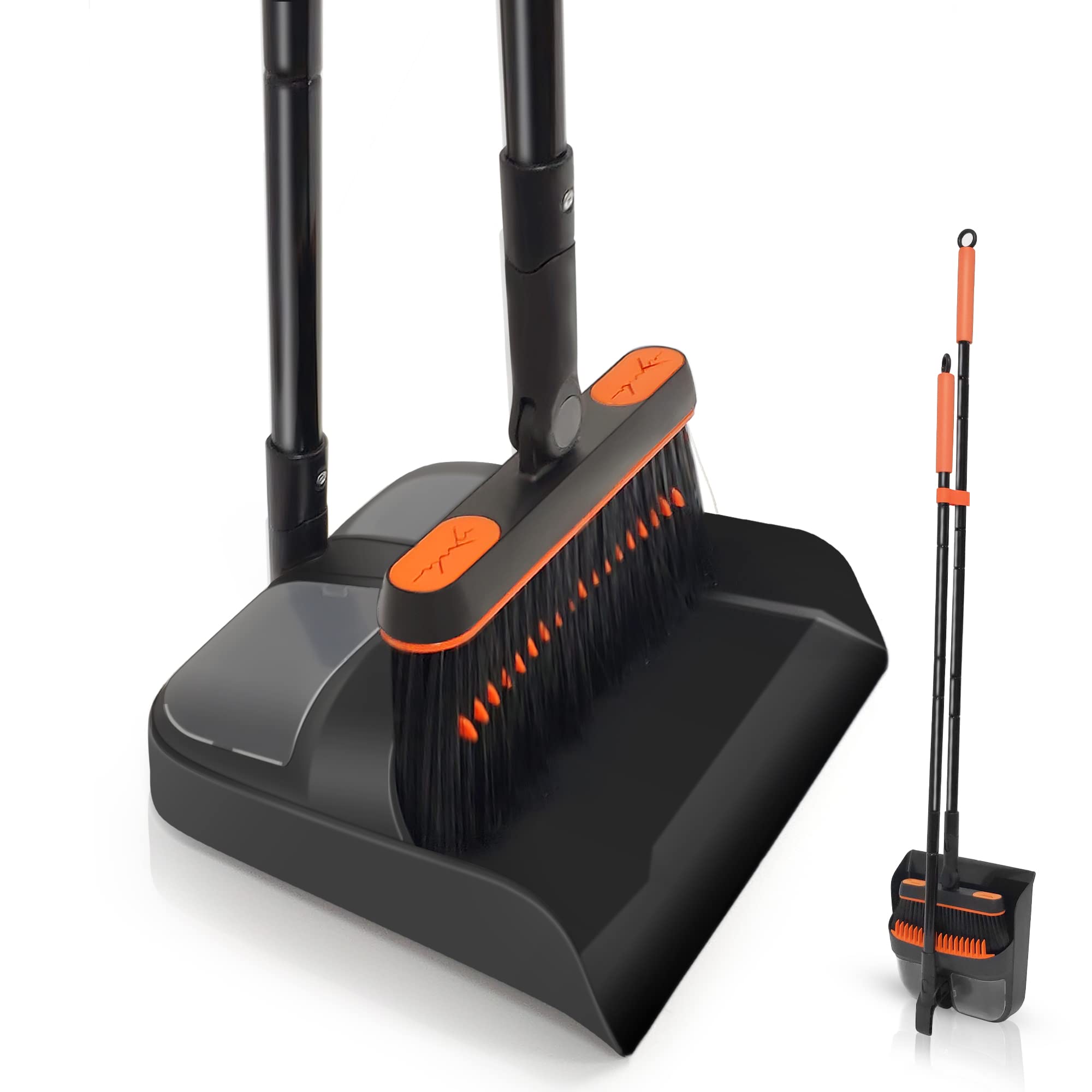 JEHONN Broom and Dustpan Set for Home, Long Handle Lightweight 180 Degree Rotating Broom Set Indoor, Upright Standing Dust Pan with Comb Teeth, Store Sweep Set for Room Kitchen Office Lobby 🍁 All In One Marketplace Canada
