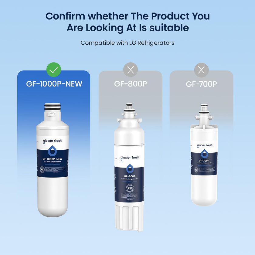 GLACIER FRESH Water Filter LT1000PC Compatible with LG LT1000P, LT1000P/PC/PCS, LT-1000PC, MDJ64844601, 9980 Water Filter, and LT120F, ADQ73214404 Air Filter Combo, 3 Pack 🍁 All In One Marketplace Canada