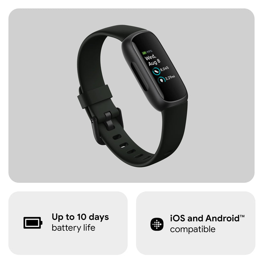 Google Fitbit Inspire 3 Health and Fitness Tracker with Stress Management, Workout Intensity, Sleep Tracking, 24/7 Heart Rate and More, Midnight Zen/black, One Size (S and L Bands Included) 🍁 All In One Marketplace Canada
