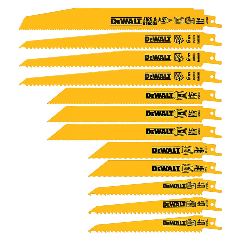 DEWALT Reciprocating Saw Blades, Bi-Metal Set with Case, 12-Piece (DW4892) 🍁 All In One Marketplace Canada
