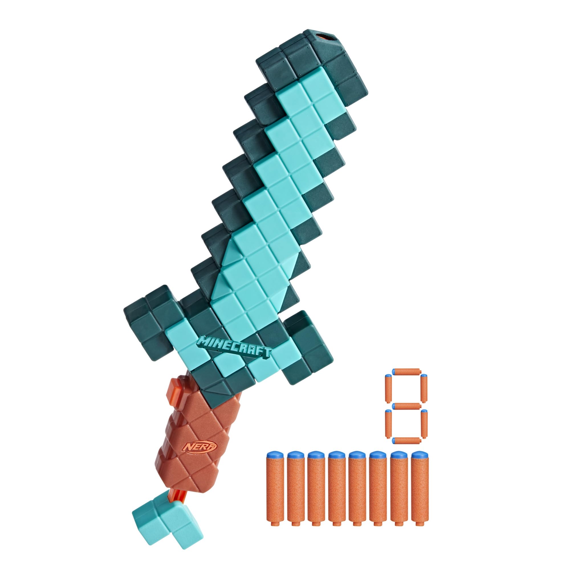 Nerf Minecraft Sword Dart Blaster, Pull Back Priming, Foam Edge, 8 Nerf N1 Darts, Ages 8+ 🍁 All In One Marketplace Canada