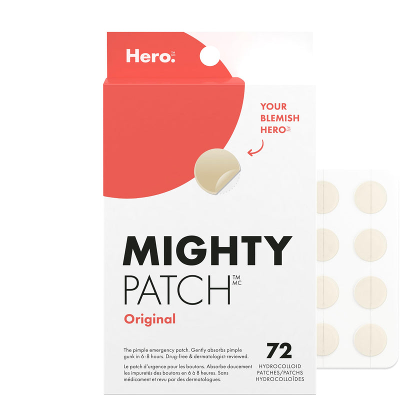 Hero Cosmetics Mighty Patch Original – Hydrocolloid Patch for Pimples, Overnight Acne Blemish & Zit Stickers for Sensitive Skin, (72 Count) 🍁 All In One Marketplace Canada