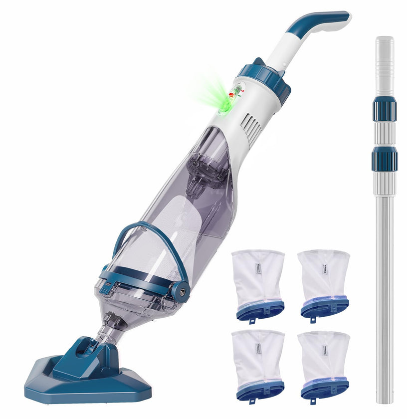 Enhulk Pool Vacuum for Above Ground Pool with Powerful Suction up to 18.5 gallons/min, Running time up to 1H, Handheld Rechargeable Pool Cleaner with a Telescopic Pole, PC10 🍁 All In One Marketplace Canada