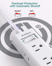Travel Essentials - Flat Plug Power Bar, Addtam 5 ft Ultra Flat Extension Cord with 6 Outlets Extender, Multi Plug Outlet with No Surge Protector for Cruise Ship, Dorm Room, Home and Office Essentials 🍁 All In One Marketplace Canada