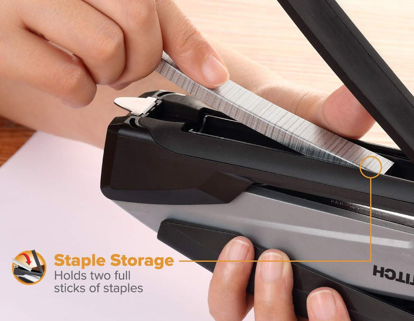 Bostitch Office Executive 3 in 1 Stapler, Includes 210 Staples and Integrated Staple Remover, One Finger Stapling, No Effort, 20 Sheet Capacity, Spring Powered Stapler, Black/Gray (INP20) 🍁 All In One Marketplace Canada