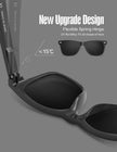 LUENX Polarized Sunglasses for Men Women UV400 Protection Non-mirrored Black Lens Matte Black Square Frame 54MM 🍁 All In One Marketplace Canada