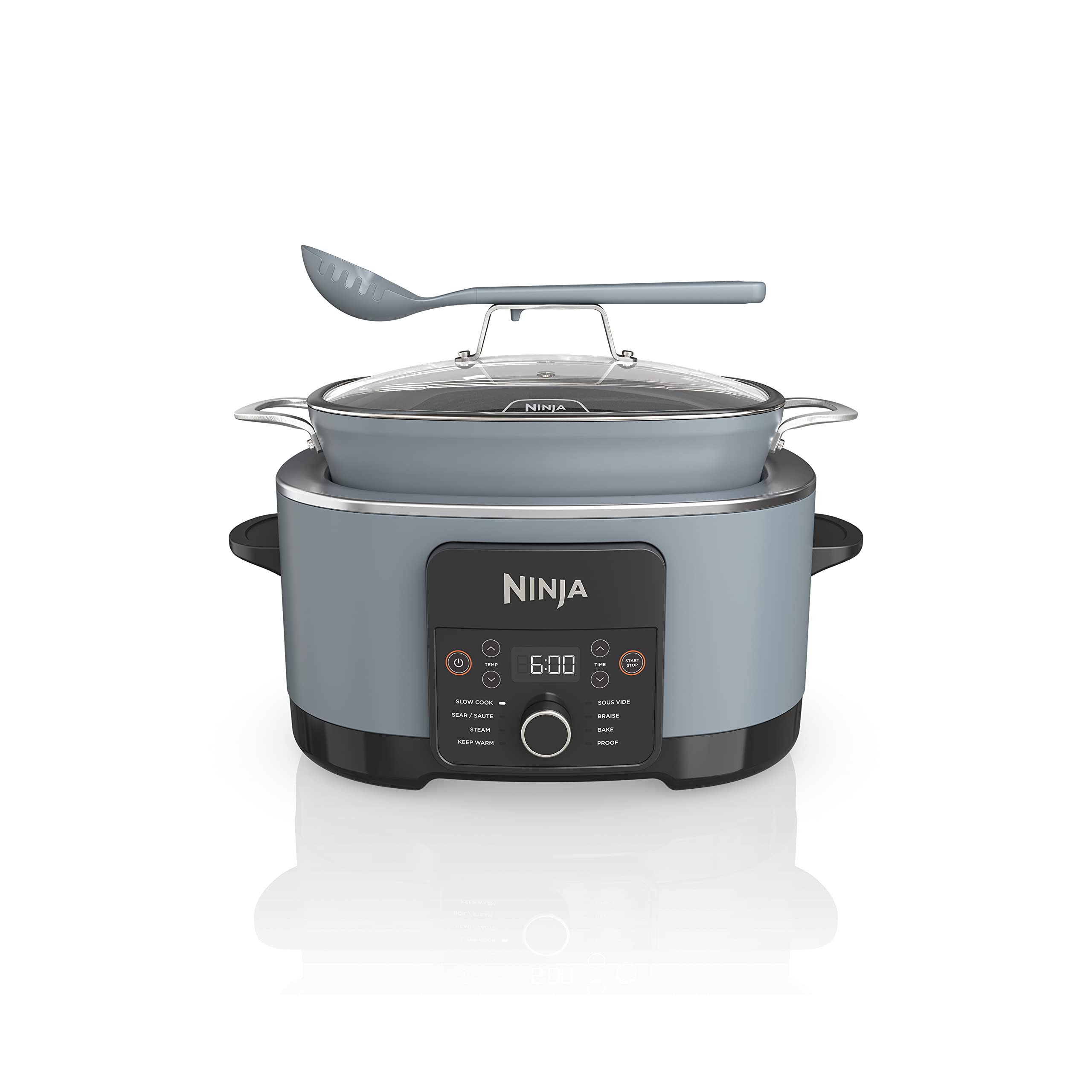 Ninja MC1001C Foodi PossibleCooker PRO 8.5 Quart Multi-Cooker, with 8-in-1 Slow Cooker,Dutch Oven,Steamer &More,Glass Lid & Integrated Spoon,Nonstick,Oven Safe Pot to 500°F,Sea Salt Gray,Sea Salt Grey 🍁 All In One Marketplace Canada