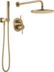 Delta Faucet Modern Raincan 2-Setting Round Shower System Including Rain Shower Head and Handheld Spray Gold, Rainfall Shower System Gold, Shower Valve and Trim Kit, Champagne Bronze 342702-CZ 🍁 All In One Marketplace Canada