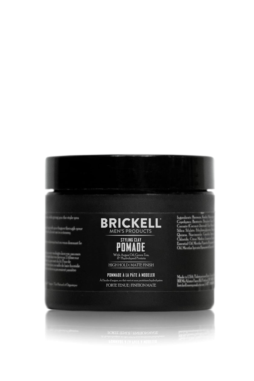 Brickell Men’s Styling Clay Pomade For Men, Natural & Organic with Strong Hold & Matte Finish, Product for Modern Hairstyles, 2 Ounces, Scented 🍁 All In One Marketplace Canada