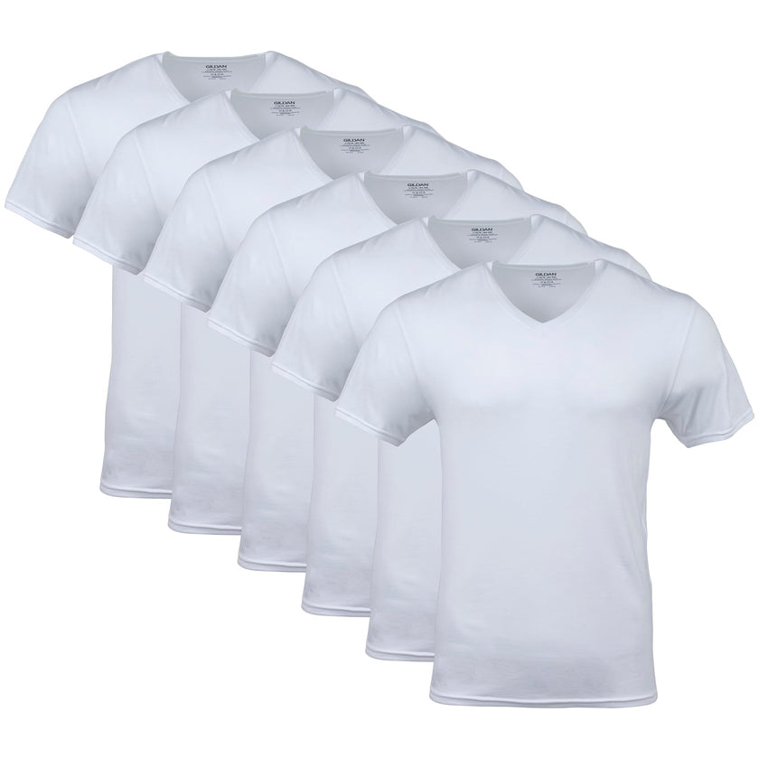 Gildan Men's V-Neck T-Shirts, Multipack, Style G1103, White (6-Pack), X-Large 🍁 All In One Marketplace Canada