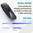 D-Link USB WiFi 6 Adapter AX1800 USB 3.0 Dual Band Long Range MU-MIMO Wireless Internet Network for Desktop PC Laptop Windows (DWA-X1850-B1-CA) 🍁 All In One Marketplace Canada