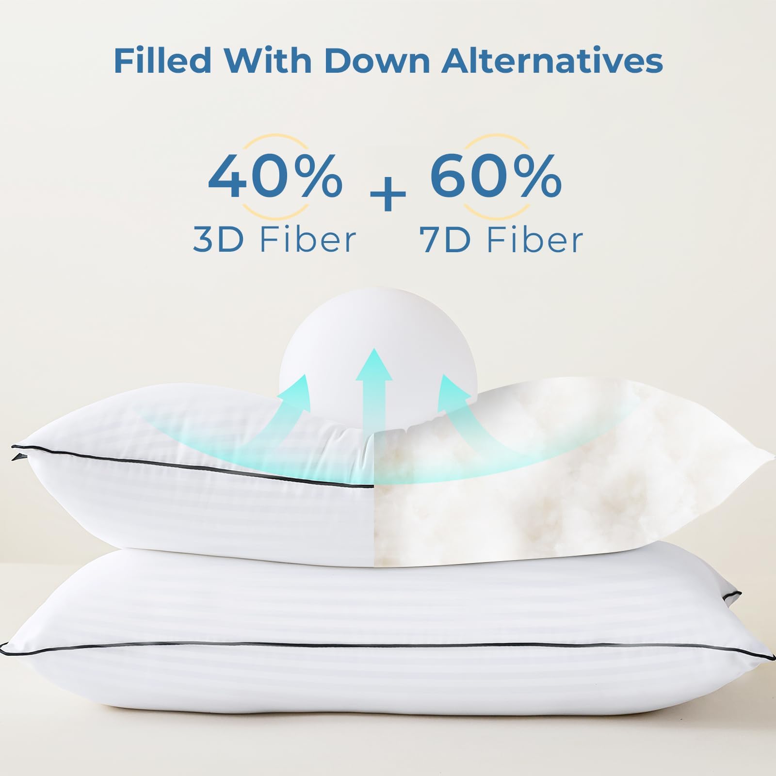 Pillows Standard Size Set of 4 - Bed Pillows for Sleeping 4 Pack, Cooling Supportive Hotel Pillows with Premium Soft Down Alternative Fill for Side Stomach and Back Sleepers 🍁 All In One Marketplace Canada