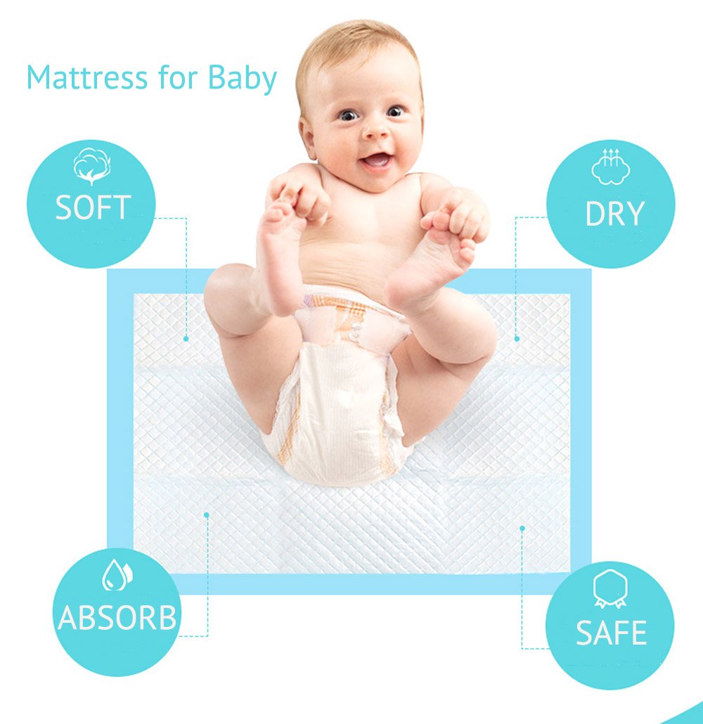 Baby Disposable Underpad 100 Count Incontinence Changing Pad Baby Diapers Newborn Pads Soft Breathable Waterproof Leak Proof Quick Absorb 13X18 Inch 🍁 All In One Marketplace Canada