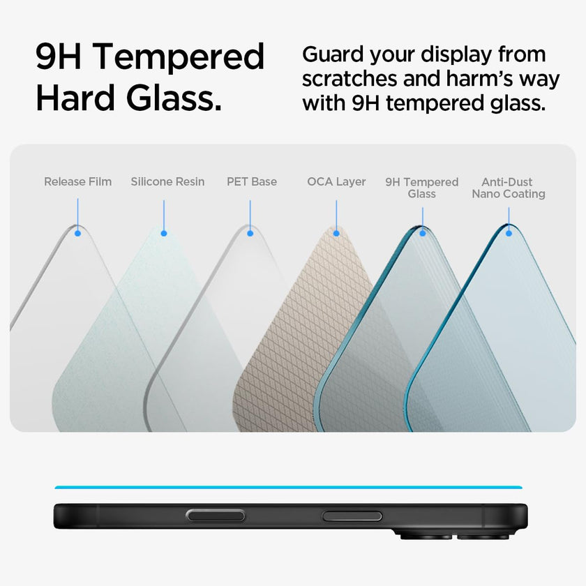 Spigen Tempered Glass Screen Protector [GlasTR EZ FIT] designed for iPhone 16 / iPhone 15 [2 Pack] 🍁 All In One Marketplace Canada
