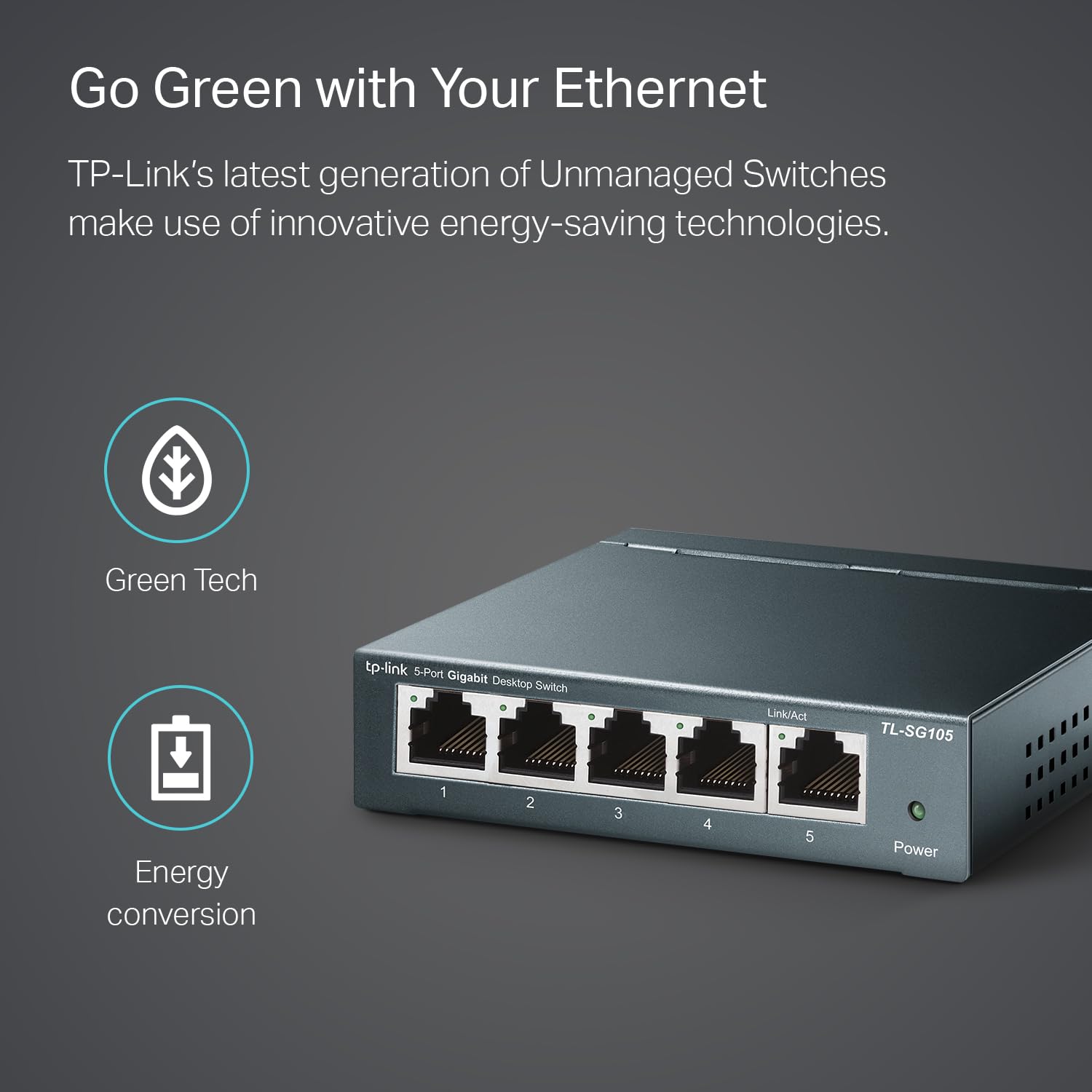 TP-Link TL-SG105 5 Port Gigabit Unmanaged Ethernet Network Switch, Ethernet Splitter, Plug and Play, Fanless Metal Design, Shielded Ports, Traffic Optimization, Limited Lifetime Protection,Black 🍁 All In One Marketplace Canada