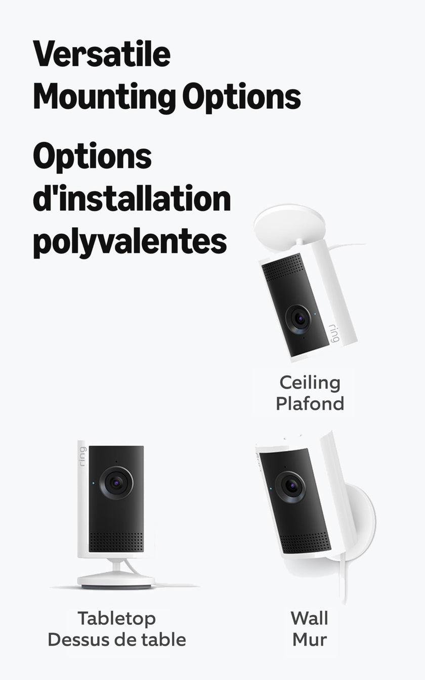 Ring Indoor Cam Plus (Newest Model) — Retinal 2K for crisp, true-to-life video quality, 4x Enhanced Zoom, Low-Light Sight, White 🍁 All In One Marketplace Canada