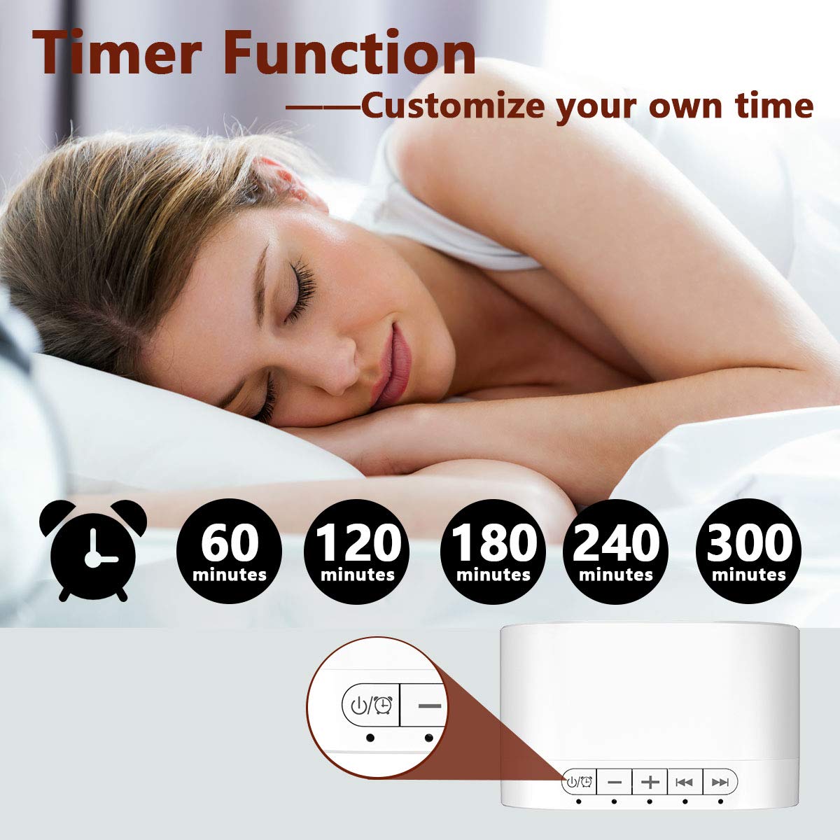 Magicteam Sleep Sound White Noise Machine with 20 Natural Soothing Sounds and Memory Function 32 Levels of Volume Powered by AC or USB and Sleep Timer Sound Therapy for Baby Kids Adults (White) 🍁 All In One Marketplace Canada