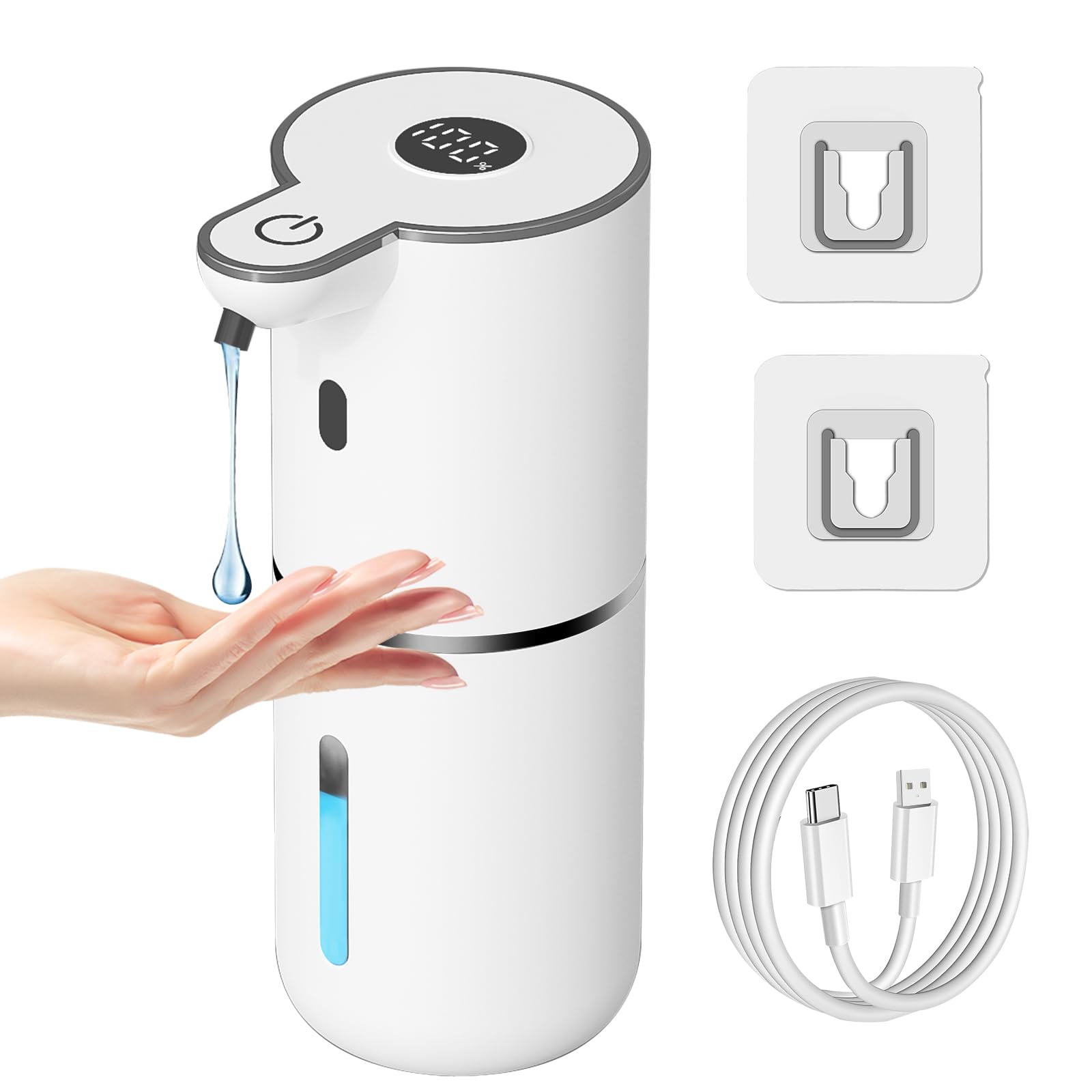 Automatic Liquid Soap Dispenser Touchless, USB Rechargeable Smart Hand Soap Dispenser, 6-Level Adjustable, 12.8oz/380mL Wall Mount for Bathroom Kitchen Dish Soap 🍁 All In One Marketplace Canada