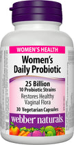 Webber Naturals Probiotic Women’s Daily, 25 Billion Active Cells per Capsule, 10 Probiotic Strains, 30 Capsules, Helps Restore Healthy Vaginal Flora, Vegan 🍁 All In One Marketplace Canada