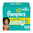 Pampers Swaddlers Diapers, Size 6 (23-44 lbs), 108 Count, Absorbent, Keeps Baby Dry and Comfortable, Skin Safe Disposable Baby Diaper 🍁 All In One Marketplace Canada