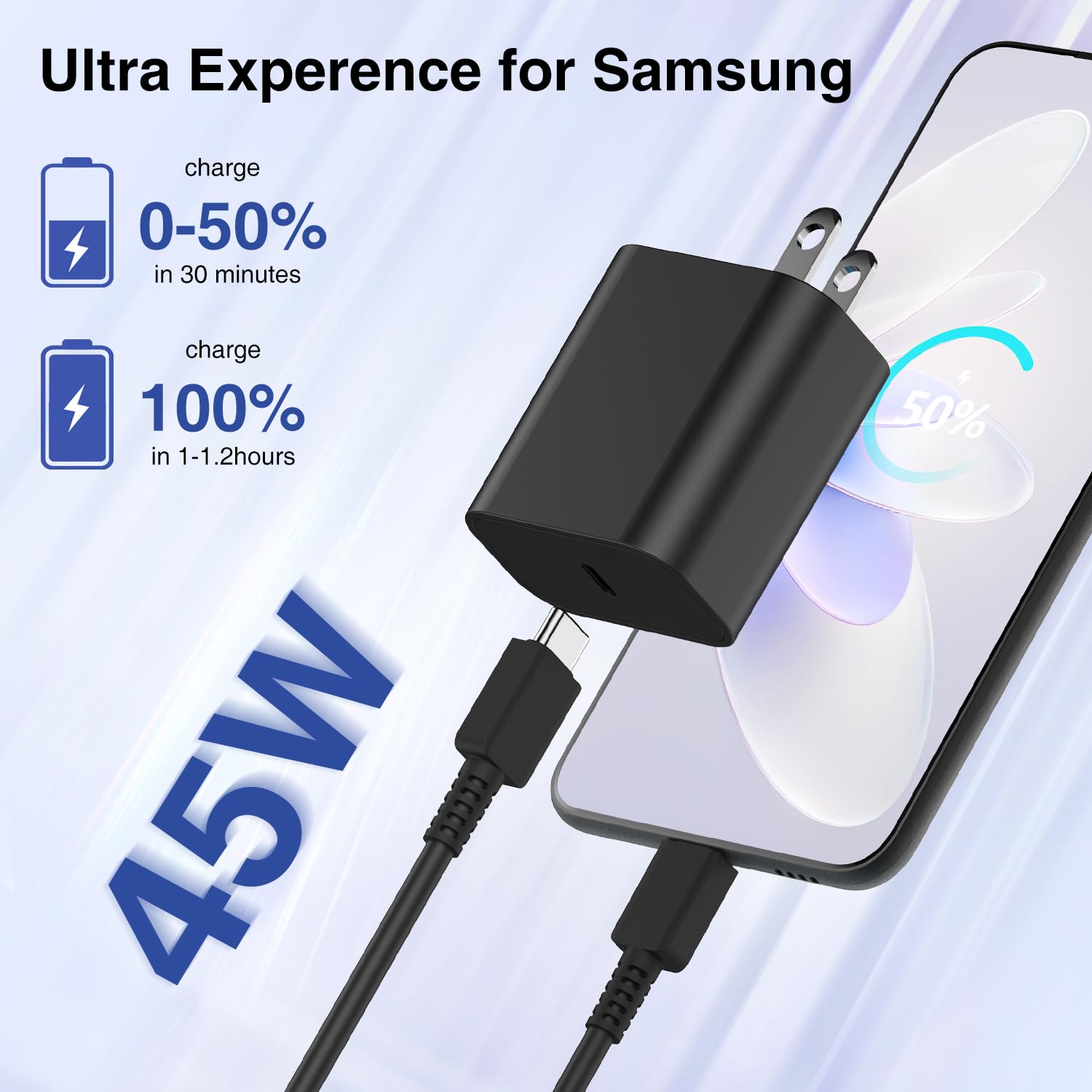 45W USB C Charger for Samsung Galaxy S25/S24/S26 Ultra,3FT/6FT/10FT USB C Cable and USB C Fast Charger Blcok for Samsung Galaxy S23 S22 Ultra/S21,Fast Charging Cable for iPhone 17 16/iPad Pro 🍁 All In One Marketplace Canada