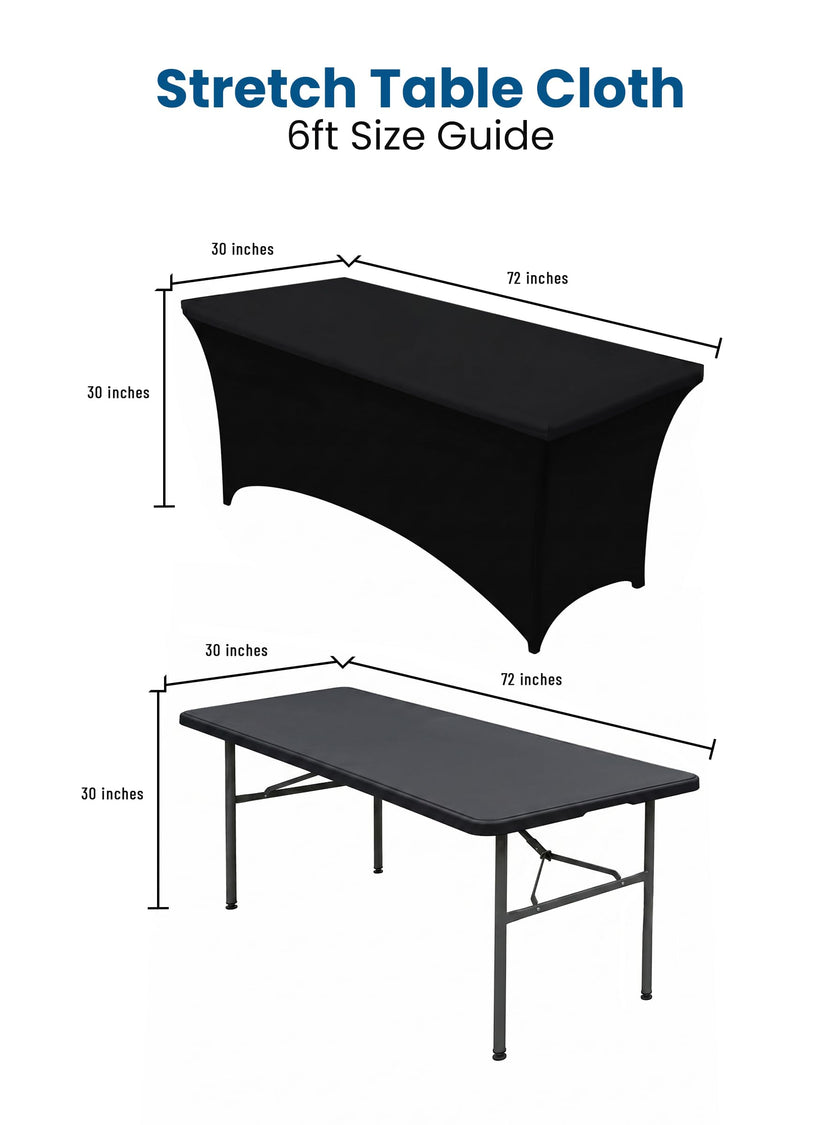 Utopia Kitchen Spandex Tablecloth 2 Pack [6FT, Black] Tight, Fitted, Washable and Wrinkle Resistant Stretch Rectangular Patio Table Cover for Event, Wedding, Banquet & Parties [72Lx30Wx30H] Inch 🍁 All In One Marketplace Canada