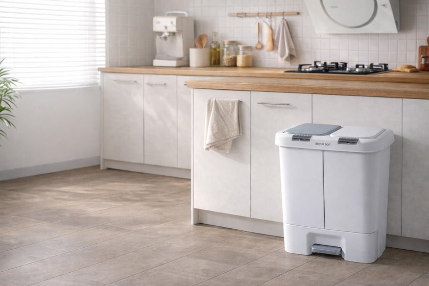 Step N’ Sort 40L Dual Compartment Recycling Bin – Slim Kitchen Waste & Recycling System (2 × 20L) 🍁 All In One Marketplace Canada