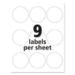 Avery Glossy White Round Labels, 2.5
