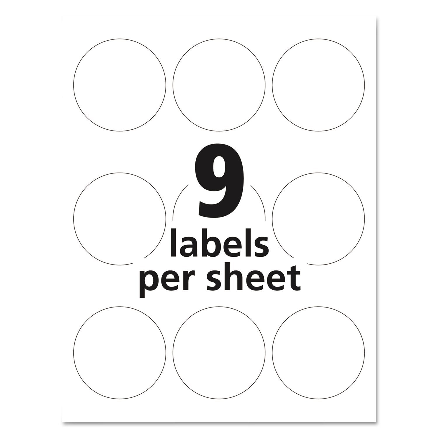 Avery Glossy White Round Labels, 2.5
