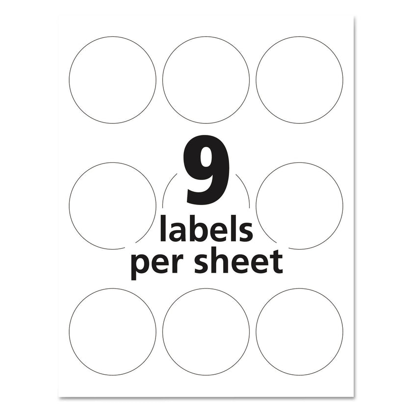 Avery Glossy White Round Labels, 2.5