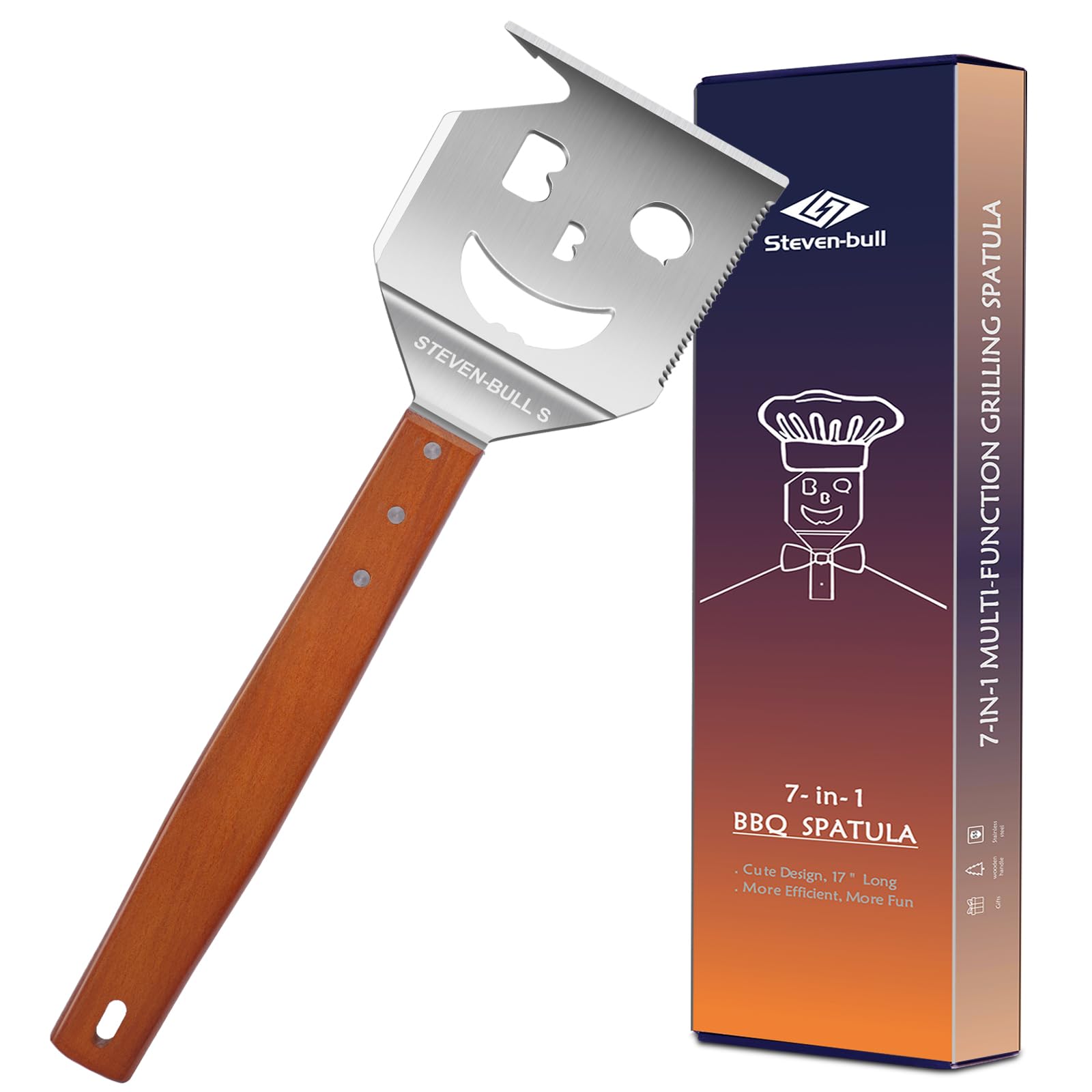BBQ Accessories for Grill, 7 in 1 Grill Spatula with Fork,17 Inch Barbecue Tools, Dad Gifts, Gifts for Men, Dad, Husband 🍁 All In One Marketplace Canada