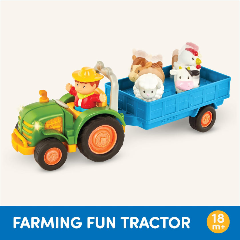 Battat Farming Fun Tractor, Lights and Sounds Farm Toy, 7 Pieces, Toddler 🍁 All In One Marketplace Canada