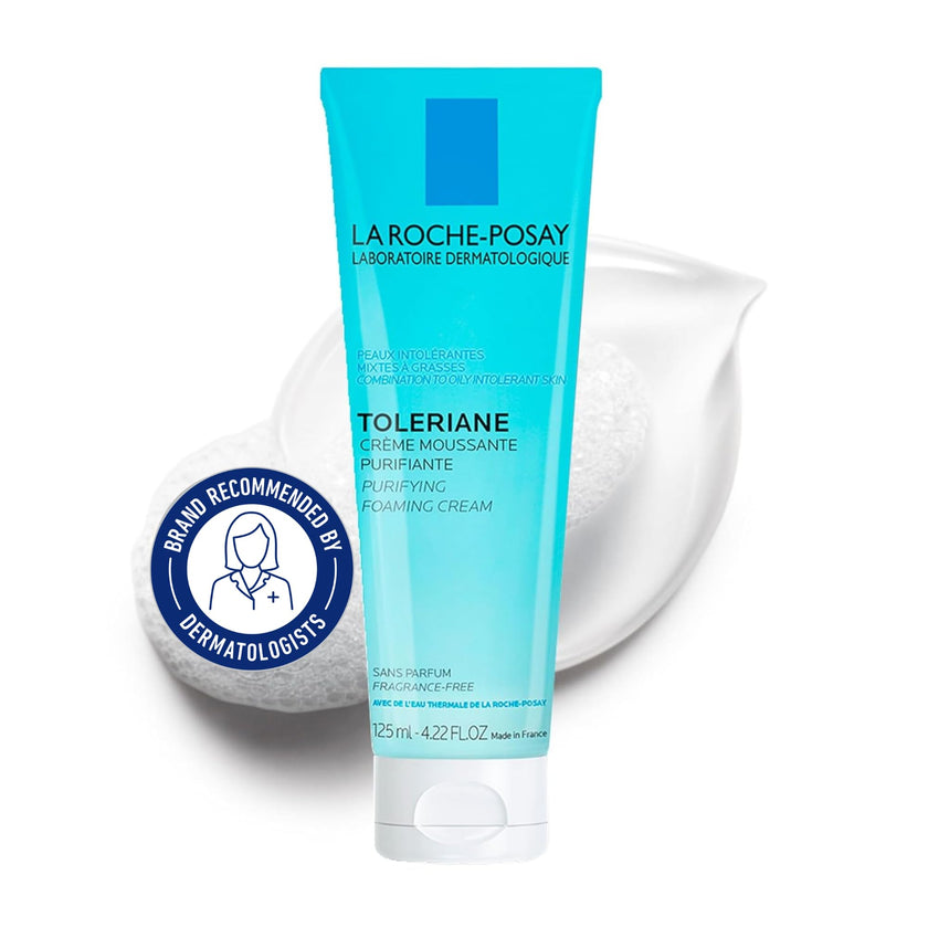 La Roche-Posay Face Cleanser, Toleriane Purifying Foaming Cream for Sensitive Skin with Glycerin, Cleanser and Makeup Remover, Fragrance Free, Preservative Free, Soap Free, Dermatologist Recommended Brand, 125 ML 🍁 All In One Marketplace Canada