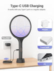 YISSVIC Bug Zapper Racket Electric Fly Swatter Fly Zapper Indoor Outdoor Rechargeable (Black-2 Piece) 🍁 All In One Marketplace Canada