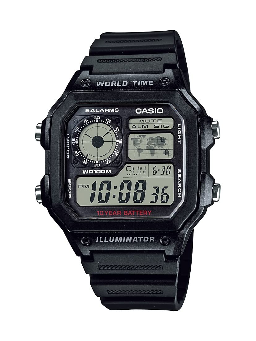 Casio Men's Classic Japanese-Quartz Watch with Resin Strap, Black, 21 (Model: AE1200WH-1A) 🍁 All In One Marketplace Canada