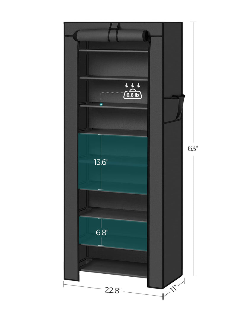 SONGMICS 10-Tier Shoe Rack, Shoe Storage Organizer Cabinet, Black URXJ10H01 🍁 All In One Marketplace Canada